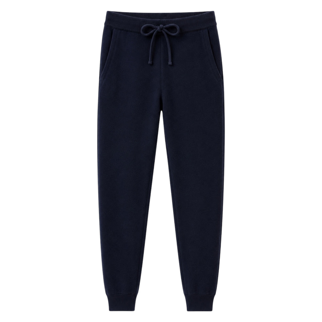 Navy 100% Pure Cashmere Joggers by Kenmare Cashmere