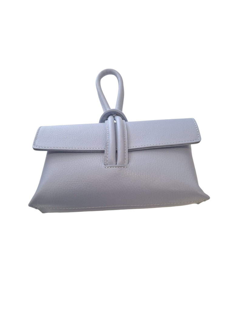 Opzione Leather Clutch in Baby Blue