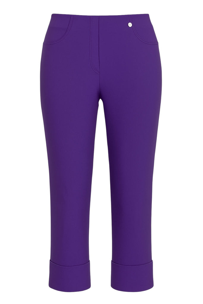 Robell Bella 09 Turn Up Trousers in Purple