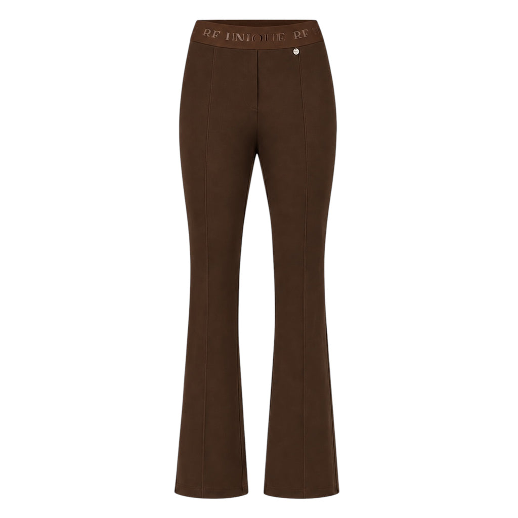 Bootcut Chocolate Brown Trousers with Elasticated Waist by Robell 