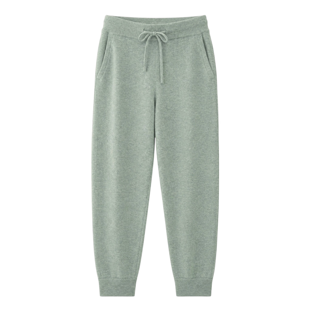 Sea Green 100% Pure Cashmere Joggers by Kenmare Cashmere