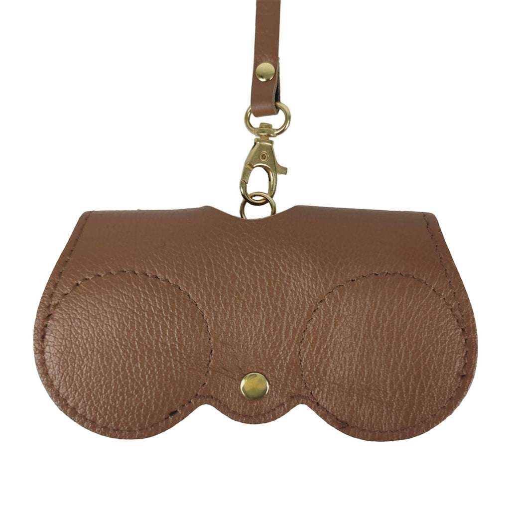 Light Brown Genuine Italian Leather Sunglasses Holder by Kenmare Cashmere
