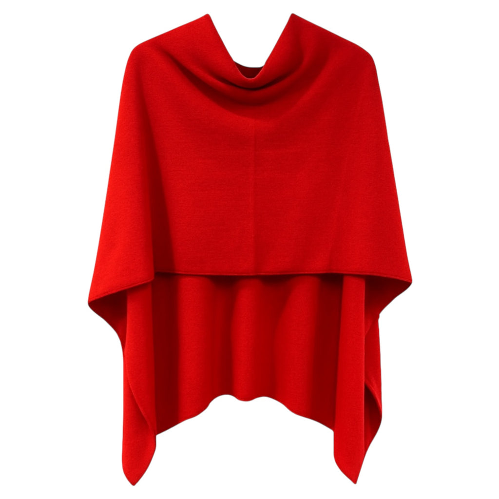 Ladies Tomato Red 100% Pure Cashmere Multiway Poncho by Kenmare Cashmere