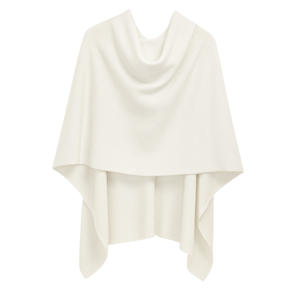 Ladies Winter White 100% Pure Cashmere Multiway Poncho by Kenmare Cashmere