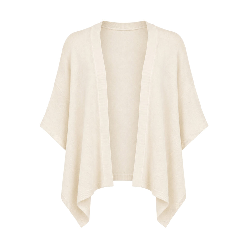 Winter White 100% Pure Cashmere Open Wrap Cardigan by Kenmare Cashmere
White Cashmere Overlap Cardigan Kenmare Cashmere