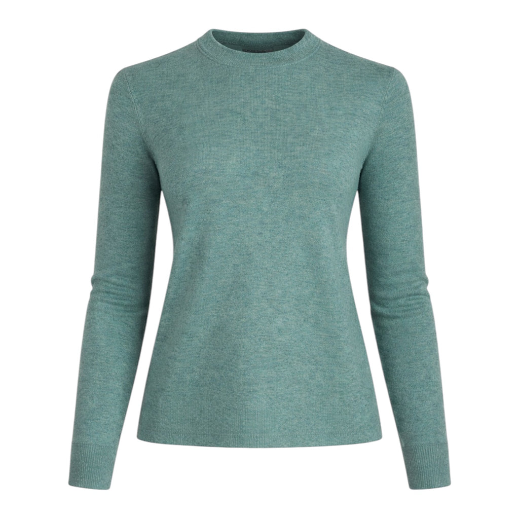 Women's Sea Green 100% Pure Cashmere Crew Neck by Kenmare Cashmere