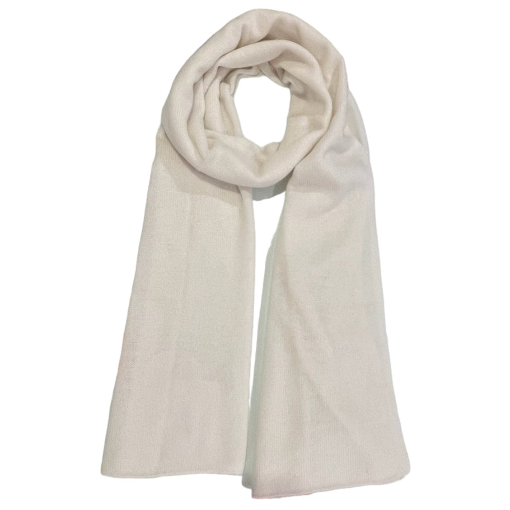 Winter white cashmere travel wrap scarf by Kenmare Cashmere