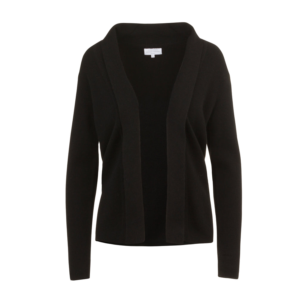 Black Ribbed Cashmere Blazer with Stylish Lapels by Kenmare Cashmere