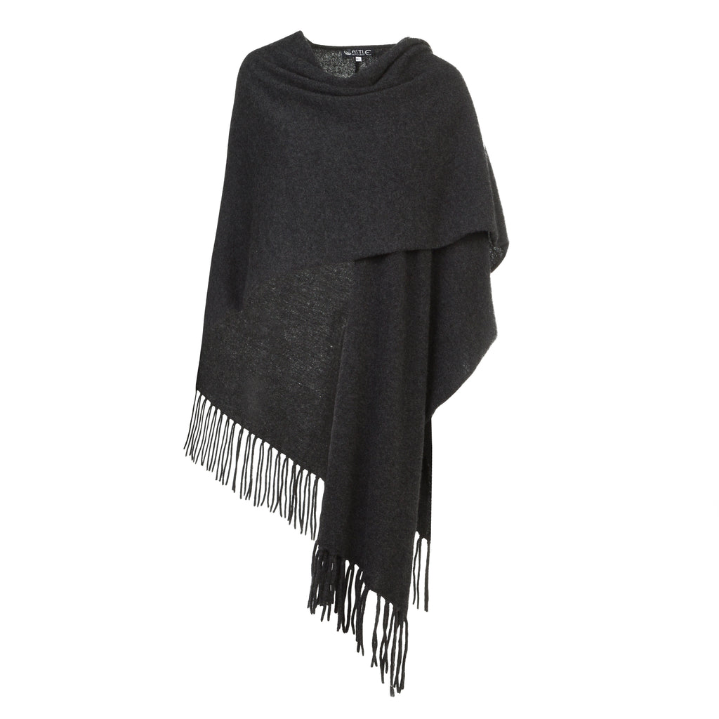 Women's Cashmere Wrap Stole in Charcoal Grey