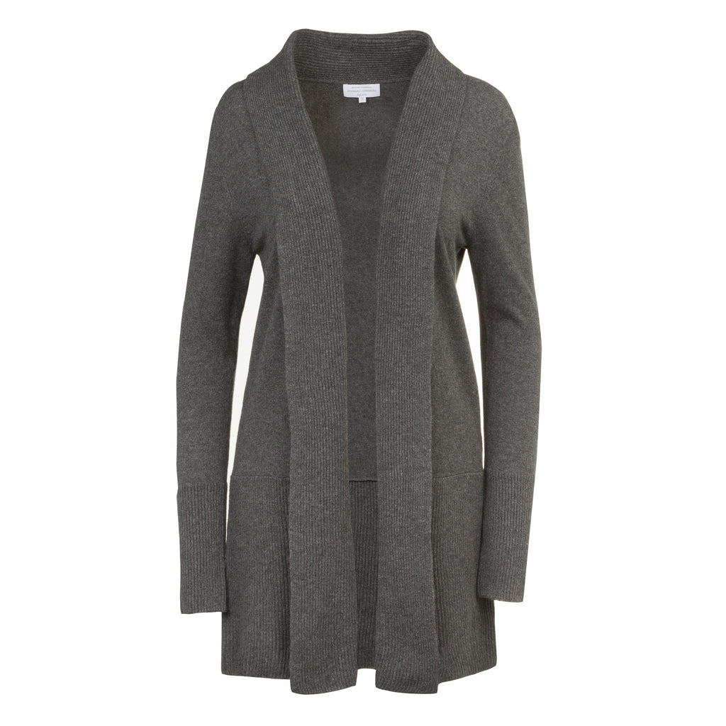 Long Cashmere Cardigan in Charcoal Grey