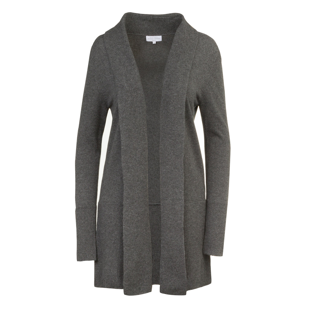 Charcoal Grey Longline 100% Pure Cashmere Cardigan by Kenmare Cashmere