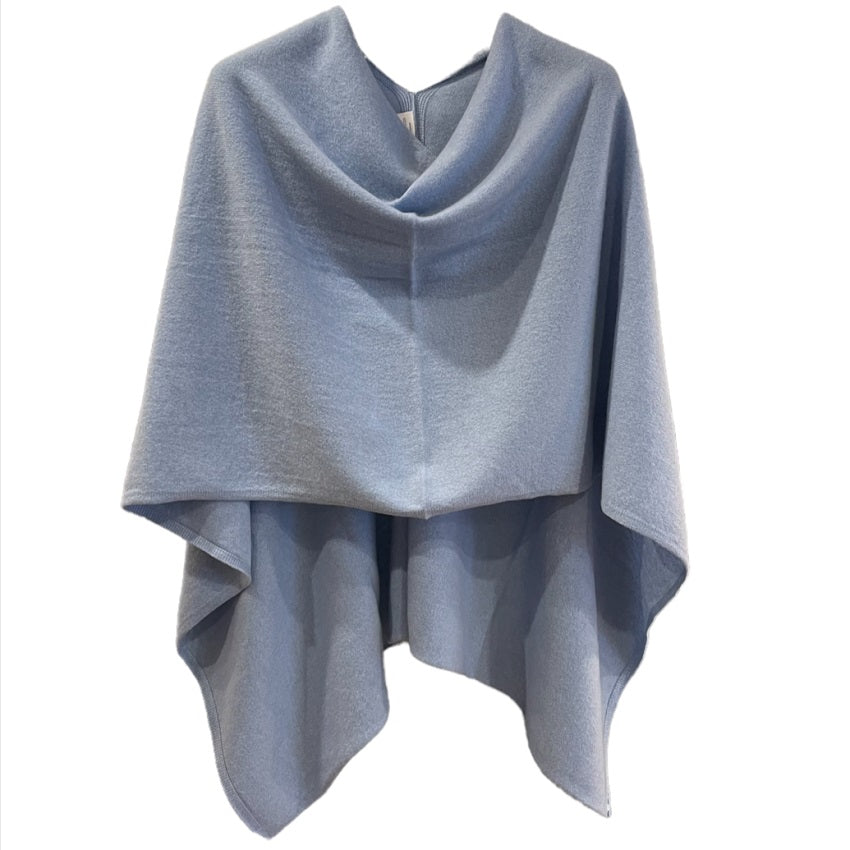 Ladies Baby Blue 100% Pure Cashmere Multiway Poncho by Kenmare Cashmere