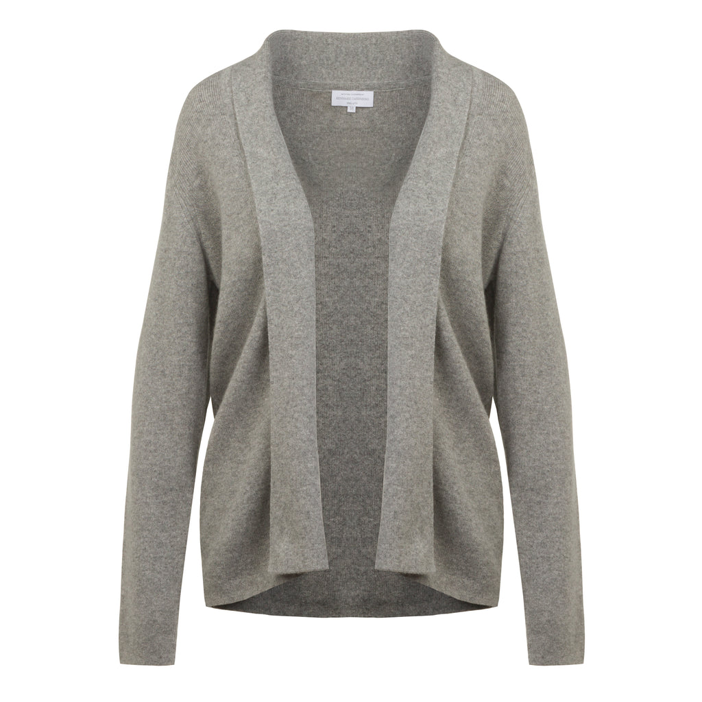 Silver Grey 100% Pure Cashmere Blazer with Stylish Lapels by Kenmare Cashmere