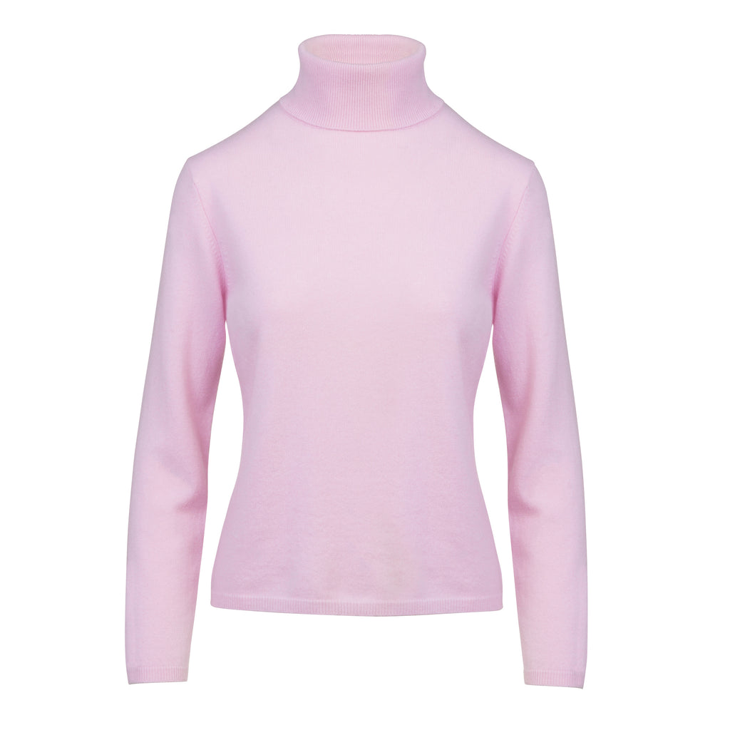 Baby Pink 100% Pure Cashmere Turtle Neck by Kenmare Cashmere