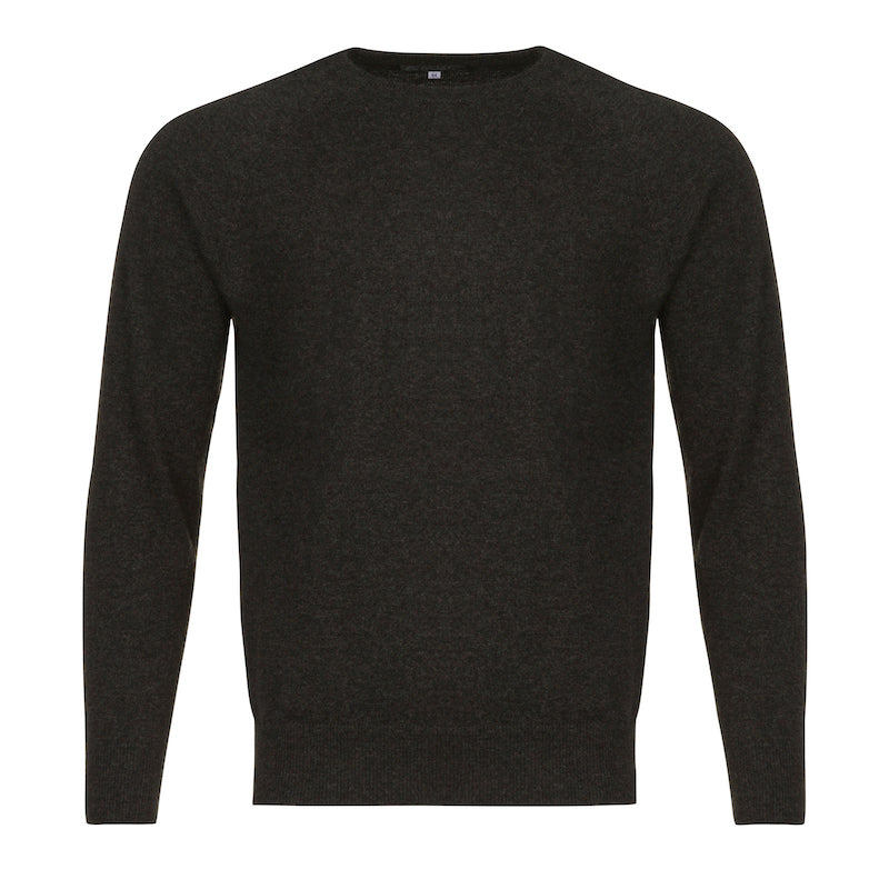 Men's Cashmere Crew Neck in Charcoal Grey