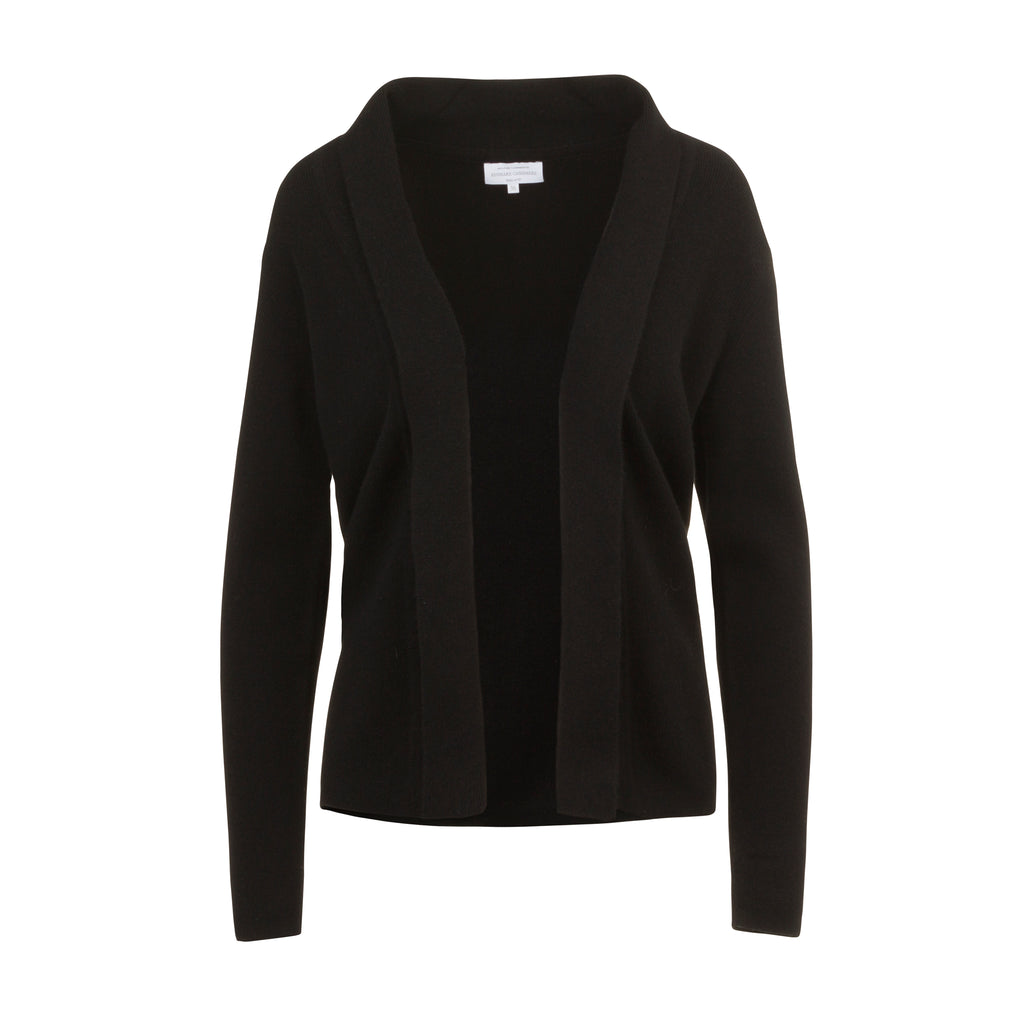 Ribbed Cashmere Cardigan in Black