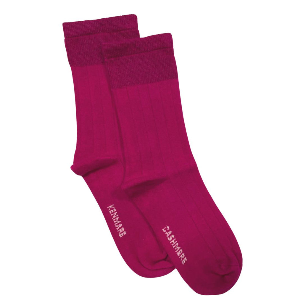 Cerise Pink Cashmere Socks