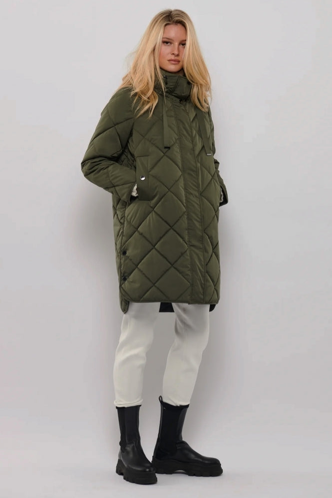 khaki-green-quilted-ladies-padded-parka-coat
