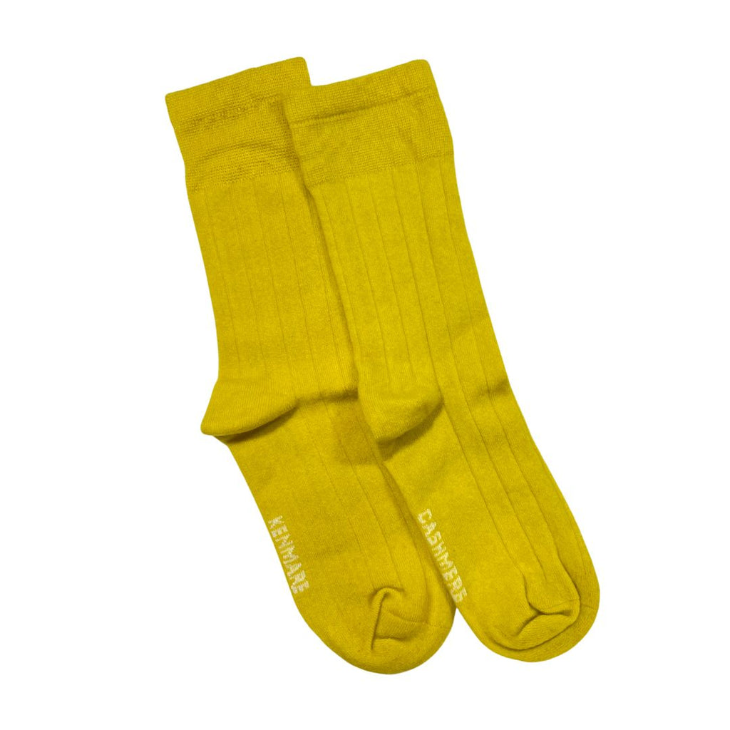 Bright Yellow Cashmere Socks
